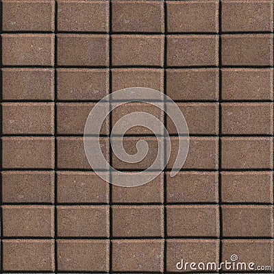 Brown Paving Slabs - Rectangles of the Single Size Stock Photo