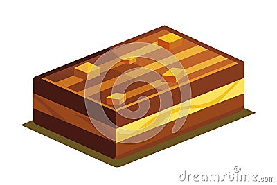 a-brown-piece-of-hashish white background.eps Vector Illustration