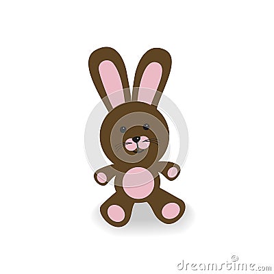 Brown and pink bunny Cartoon Illustration