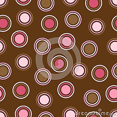 Brown and Pink Polka Dots Vector Illustration