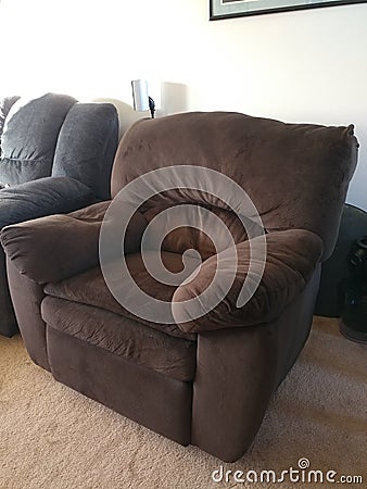 Brown Recliner Chair Stock Photo