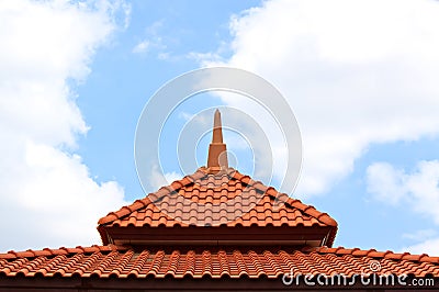 Brown Roof on blue sky, background Stock Photo
