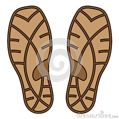 Brown rubber shoe sole Vector Illustration