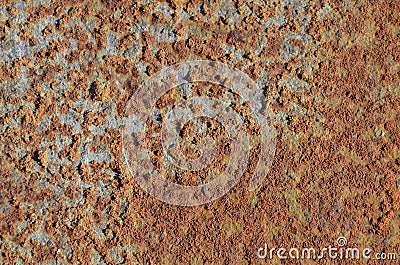 Brown rust stains on the surface of a steel pipe Stock Photo