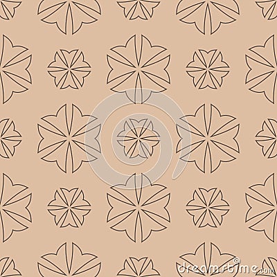 Brown seamless pattern. Floral abstract background Vector Illustration