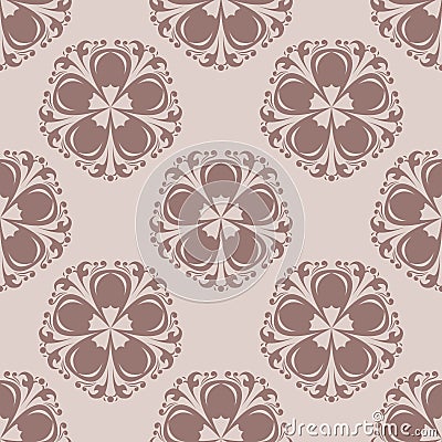 Brown seamless pattern. Floral abstract background for textile and fabric Vector Illustration