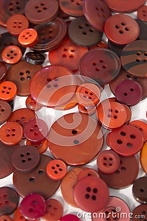 Brown sewing buttons background Stock Photo
