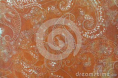Paisley patterned background in shades brown and white. Stock Photo