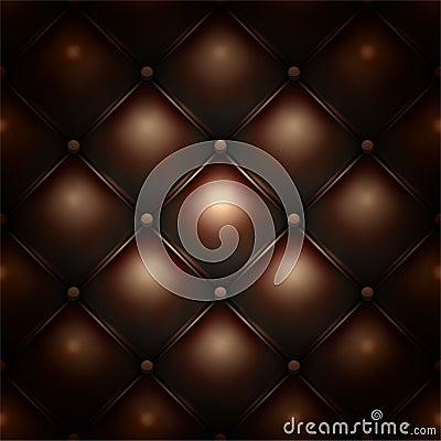 Brown buttoned leather upholstery pattern texture Vector Illustration