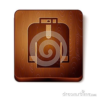 Brown Shirt kurta icon isolated on white background. Wooden square button. Vector Vector Illustration