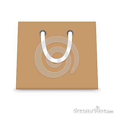Brown shopping paper bag Vector Illustration
