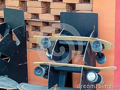 Brown skateboarding and skating rinks Stock Photo