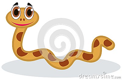 A brown snake Cartoon Illustration