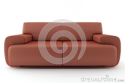 Brown sofa isolated on white background Stock Photo