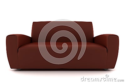 Brown sofa isolated on white background Stock Photo