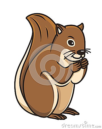 Brown Squirrel Standing Vector Illustration Vector Illustration