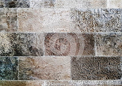 Brown stone wall, background, texture Stock Photo