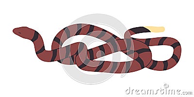 brown and striped black color snake wild nature reptile animal dangerous venomous predator creature Vector Illustration