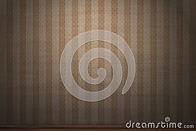Brown striped and patterned vintage wallpaper Stock Photo