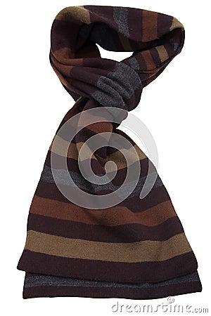 Brown striped wool scarf Stock Photo