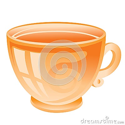 Brown stylized cup with tea or coffee isolated object on white background, vector illustration Vector Illustration