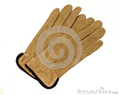 Brown Suede Gloves Stock Photo