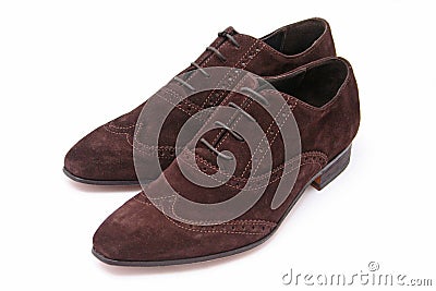 Brown suede men shoes Stock Photo