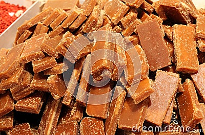 Brown sugar block Stock Photo