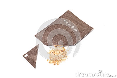 Brown sugar packet Stock Photo