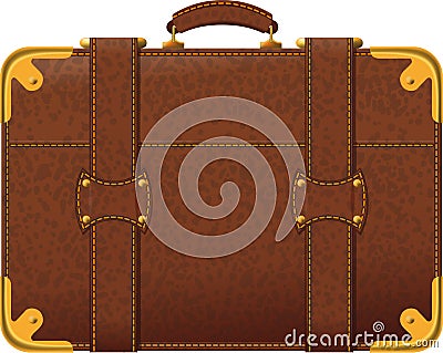 Brown suitcase Vector Illustration