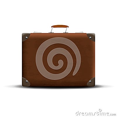 Brown suitcase on a white background Vector Illustration