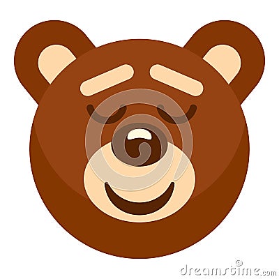 Brown teddy bear head icon isolated Vector Illustration