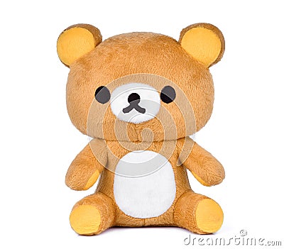 Brown teddy bear isoalted on white Stock Photo