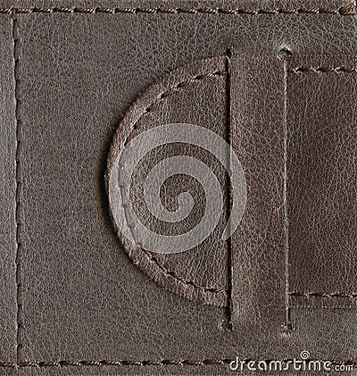 Brown textured leather lock Stock Photo