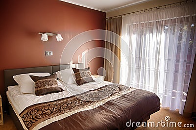 Brown theme bedroom Stock Photo