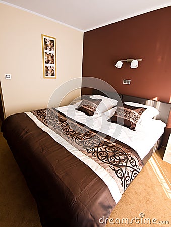 Brown theme bedroom Stock Photo