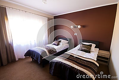 Brown theme bedroom Stock Photo