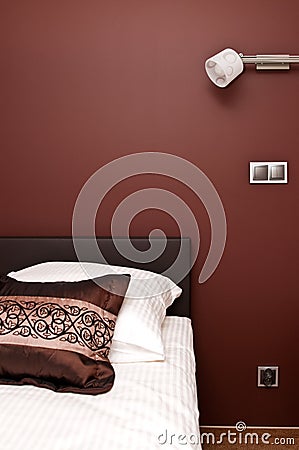 Brown theme bedroom Stock Photo