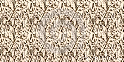 Brown Thread Pattern. Abstract Wool Texture. Stock Photo