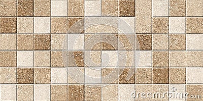 Brown the tile wall high resolution real illustration rendering brick seamless ceramic wall tile. Cartoon Illustration