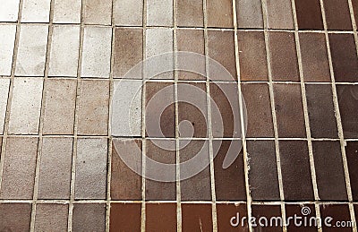Brown tiles mounted as wall Stock Photo