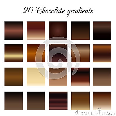 Brown Tone Color Shade Background, chocolate gradient swatches Vector Illustration