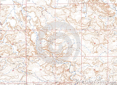 Brown Topographical Map Background Stock Photo