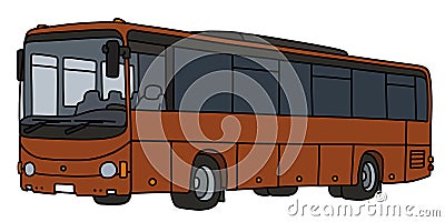 The brown touristic bus Vector Illustration
