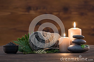 Spa treatment set Stock Photo