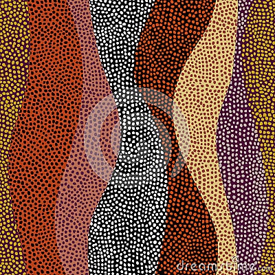 Brown tribal background of random polka dot. Vector Illustration