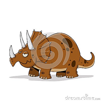 Brown triceritops dinosaur with horns Stock Photo