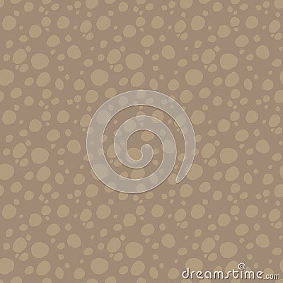 Brown two-tone cut of soil under the ground pattern with lighter round stones, emptiness clay texture seamless vector pattern. Vector Illustration