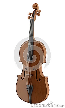 Brown violin isolated on white Stock Photo