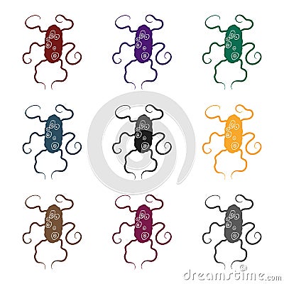 Brown virus icon in black style isolated on white background. Viruses and bacteries symbol stock vector illustration. Vector Illustration